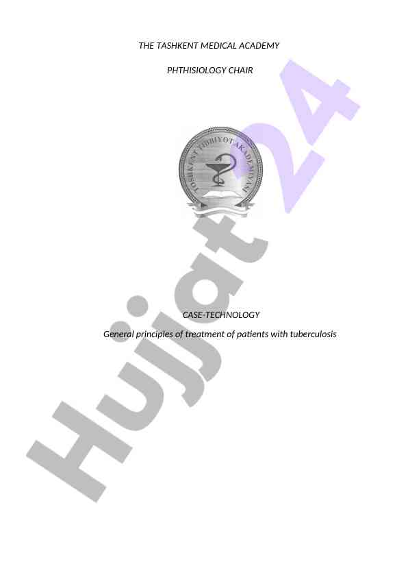 General principles of tuberculosis treatment technology