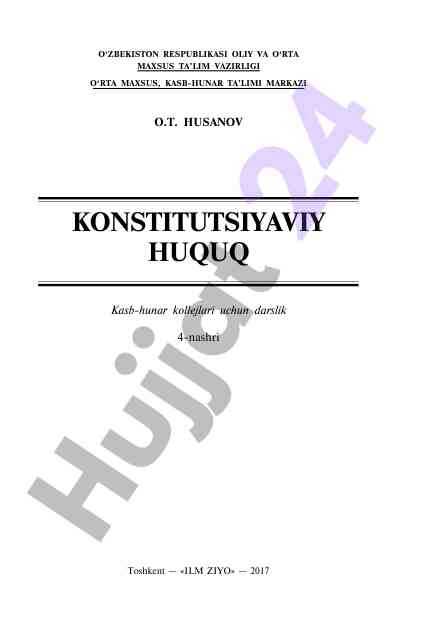 Konstitutsiyaviy huquq darsligi kursi 4-nashri
