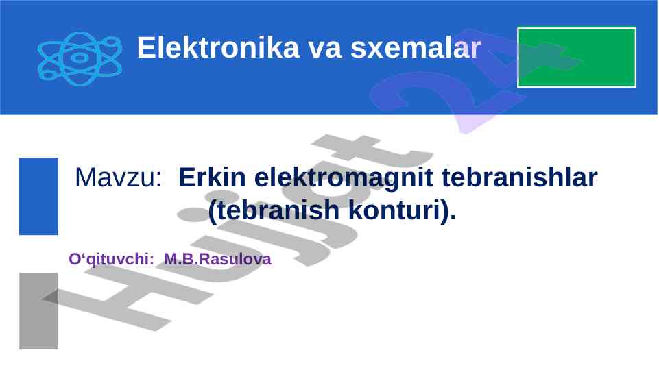 Erkin elektromagnit tebranishlar konturi tahlili