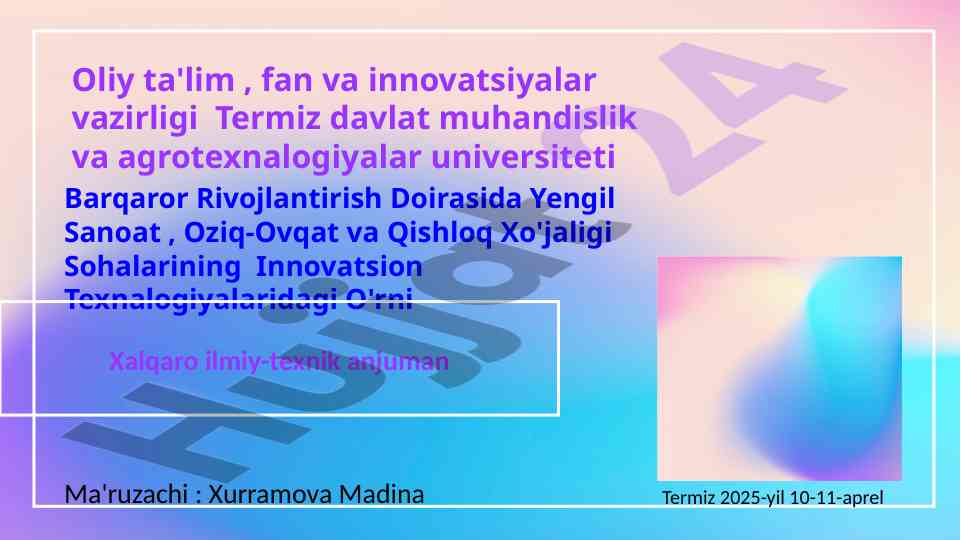 Vino tayyorlash va innovatsion texnologiyalar