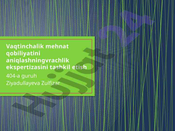Mehnat qobiliyatini aniqlash vrachlik ekspertizasi