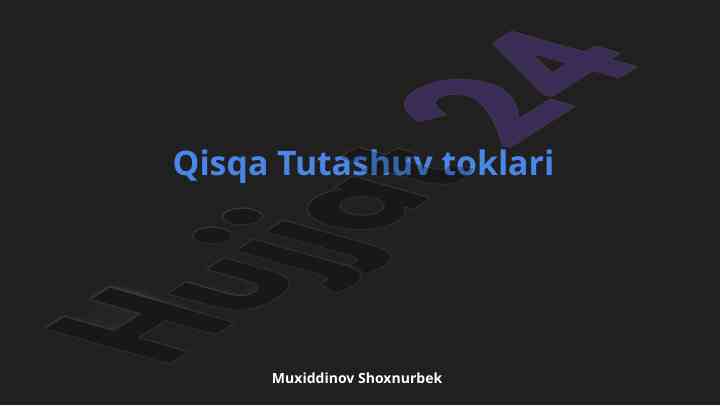 Qisqa tutashuv toklari va ularning oqibatlari
