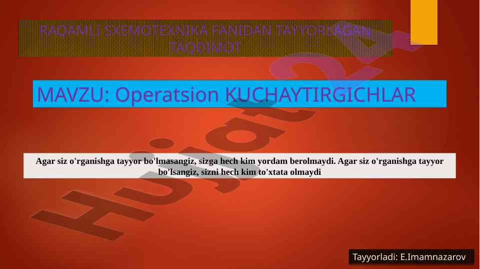 Operatsion kuchaytirgichlar taqdimoti