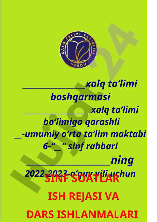 Sinf rahbari faoliyati haqida tushuntirish xati