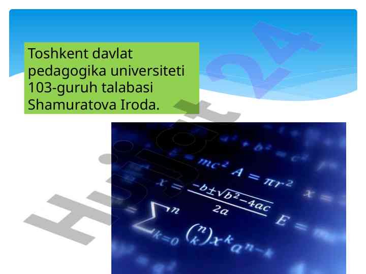 To'plamlar va ular ustida amallar