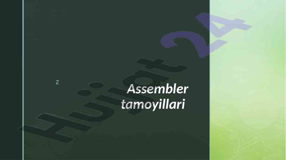 Assembler dasturlash tili bo'yicha qo'llanma