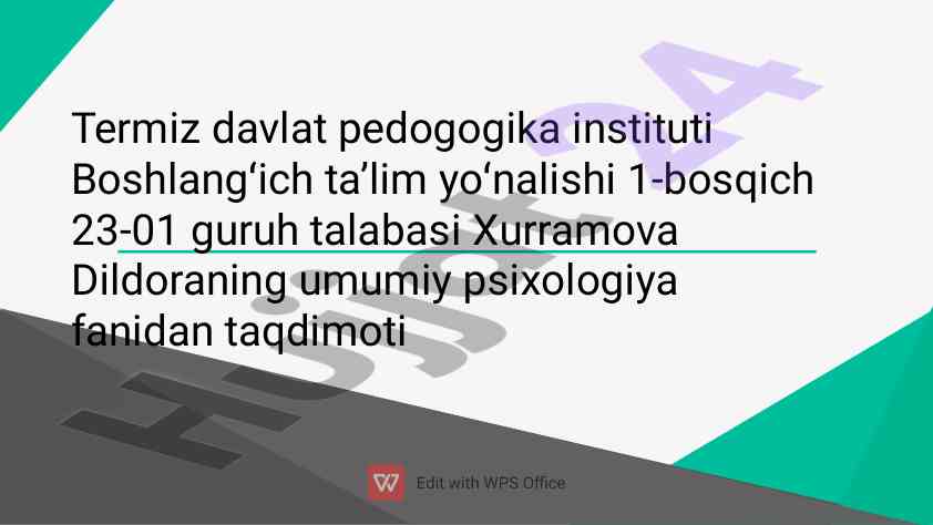 Tarbiya psixologiyasi va uning ta'siri