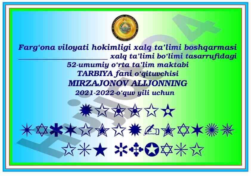 Yillik taqvim-mavzu reja tarbiya fanida