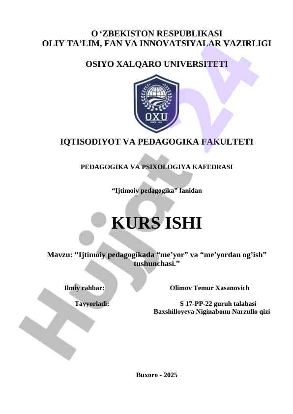 Ijtimoiy pedagogikada me'yor va me'yordan og'ish