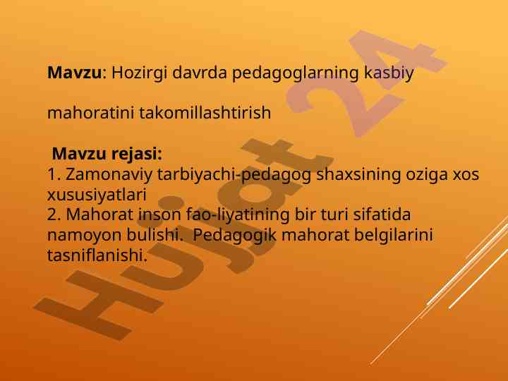 Pedagoglarning kasbiy mahoratini takomillashtirish