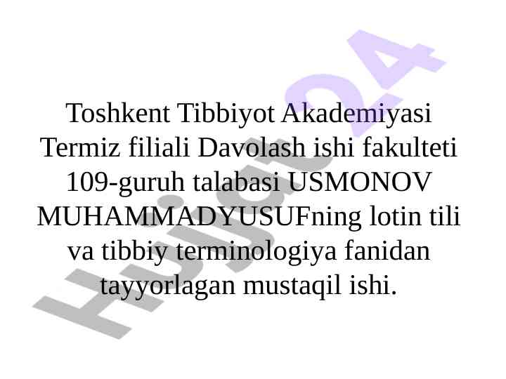 Zamonaviy kosmetologiya va tibbiy termnologiya
