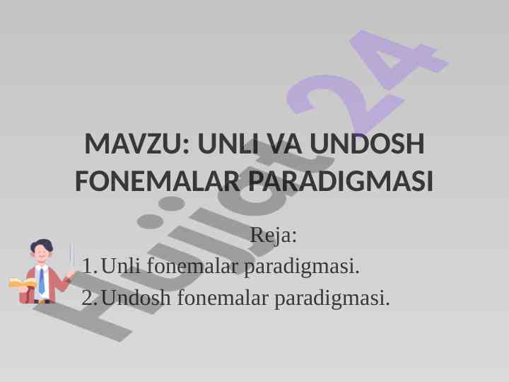 Unli va undosh fonemalar paradigmasi tahlili