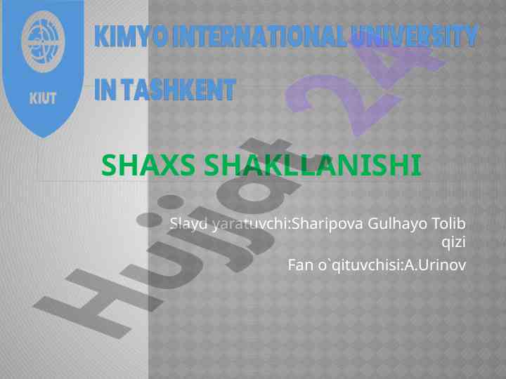 Shaxs shakllanishi taqdimoti psixologiyada