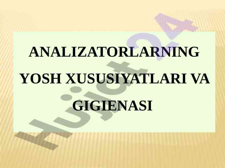 Yosh xususiyatlari va gigienasi tahlili