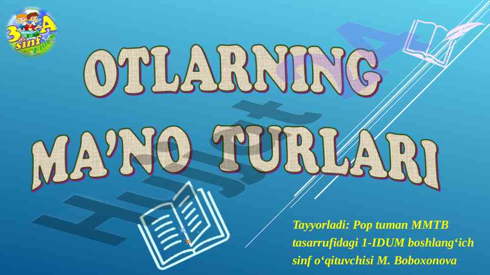 Tabiat hodisalarini va shaxslarni bildiruvchi otlar