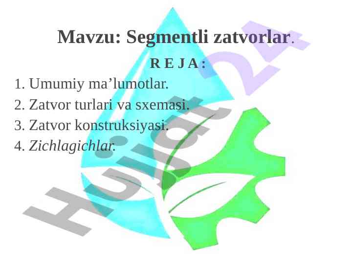 Segmentli zatvorlar tahlili va konstruktsiyasi