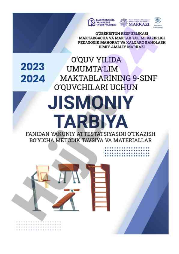 2023-2024 o'quv yili jismoniy tarbiya imtihon spesifikatsiyasi