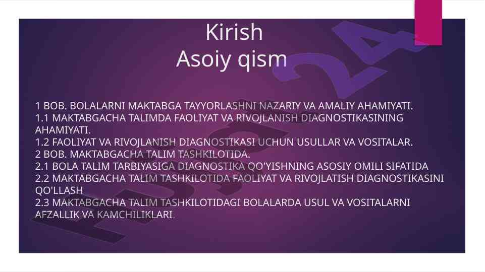 Maktabga tayyorlash nazariyasi va amaliyoti