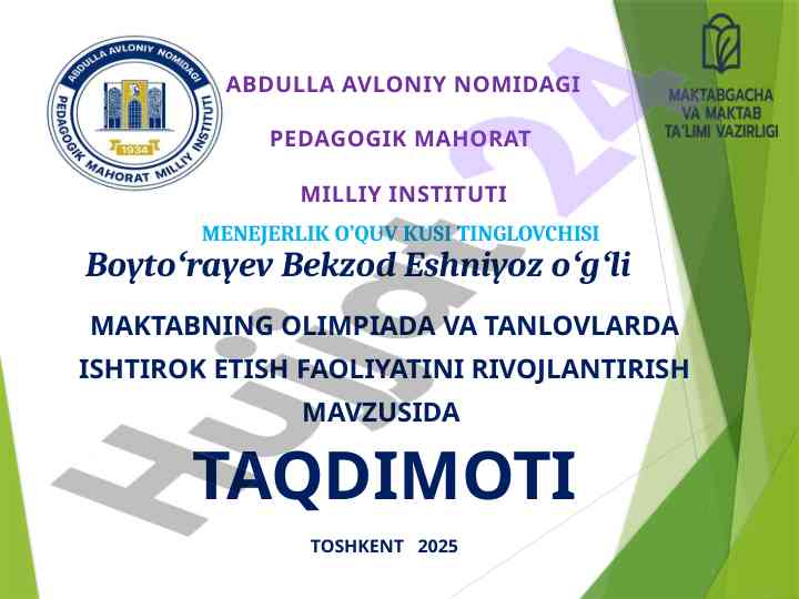 Maktab olimpiadalari va tanlovlarda ishtirok