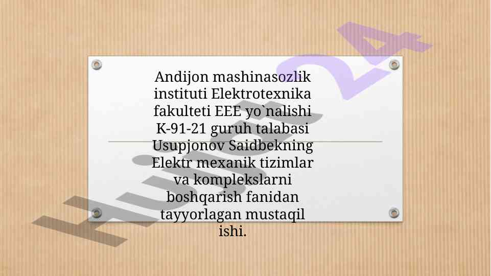 O’zgaruvchan tok motorini reverslash sxemasi
