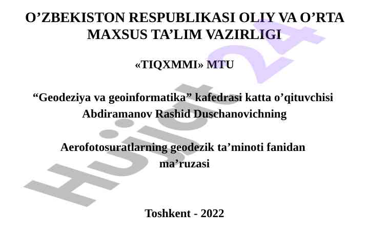 Topografik xaritalarni yaratish va stereofototopografik
