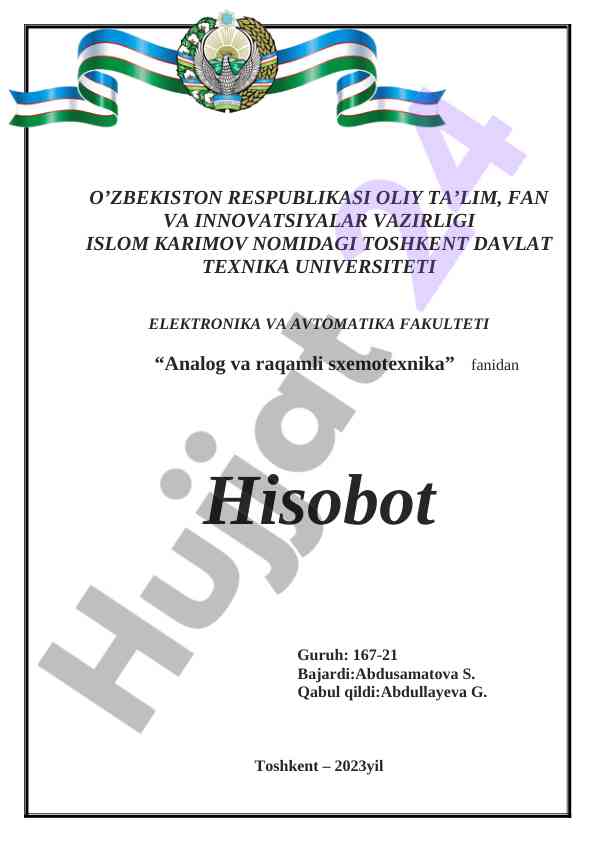 Axborot boshqarish tizimlari hisoboti 2023