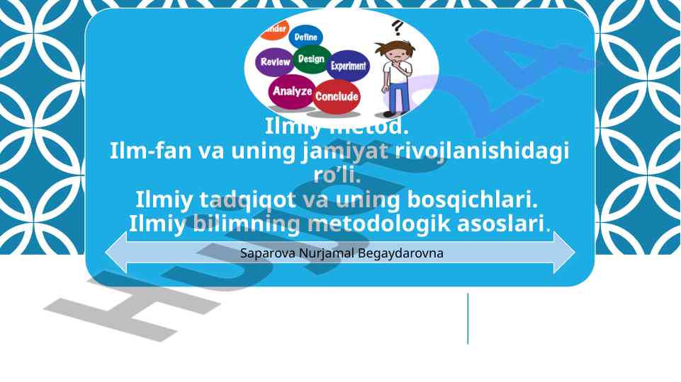 Ilmiy metod va uning kelib chiqishi ilm-fan rivojlanishi