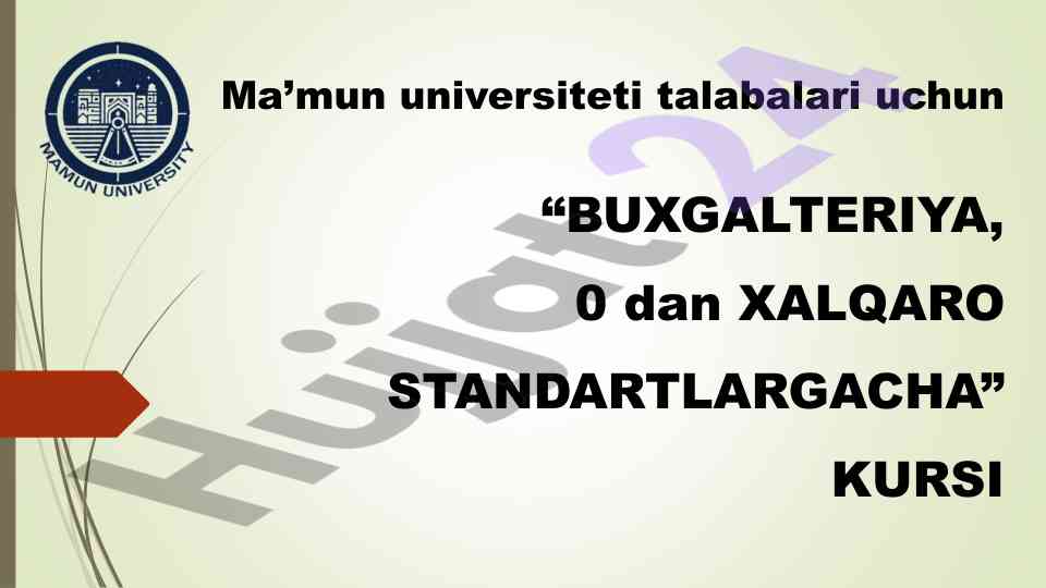 Buxgalteriya kursi xalqaro standartlargacha