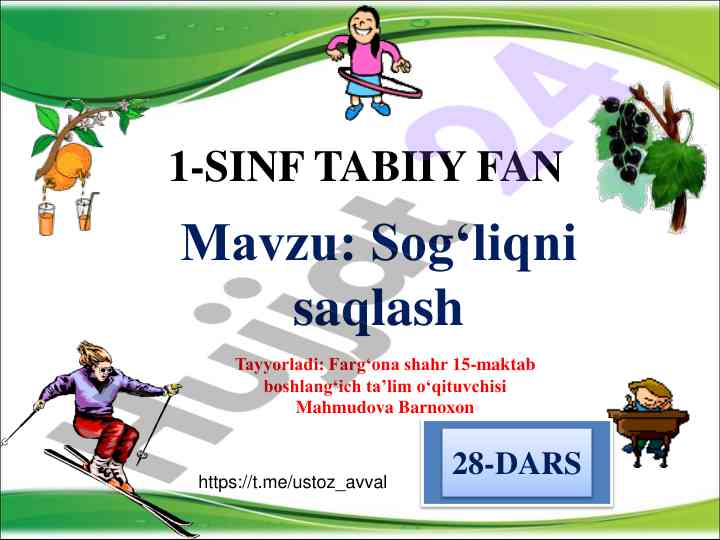 Sog‘liqni saqlash darslari va gigiyena qoidalari