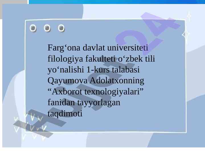 Google docs imkoniyatlari: taqdimot