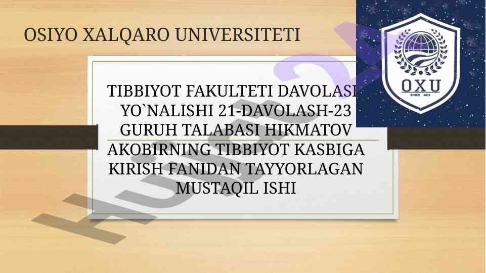Organizmni Chiniqtirish Usullari