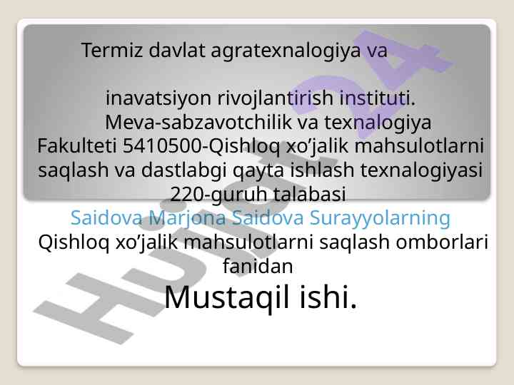Vaqtinchalik saqlash omborlarida jixozlar turlari