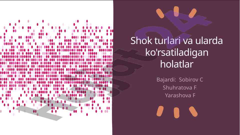 Shok turlari va ularning klinikalari