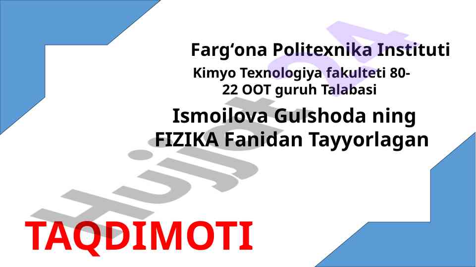 Elementar zarralar xossalari va klassifikatsiyasi