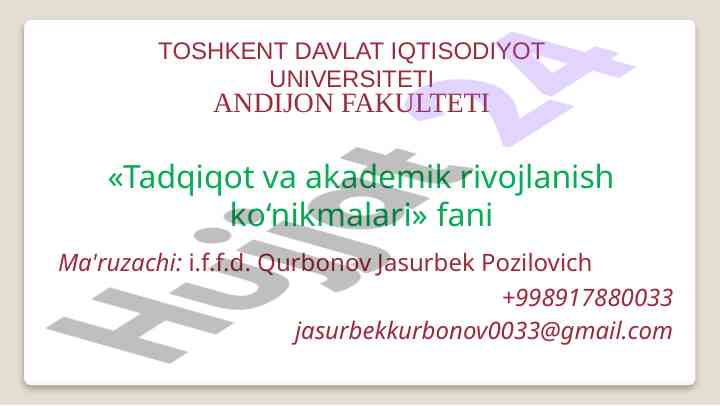 Tadqiqot va akademik rivojlanish ko‘nikmalari