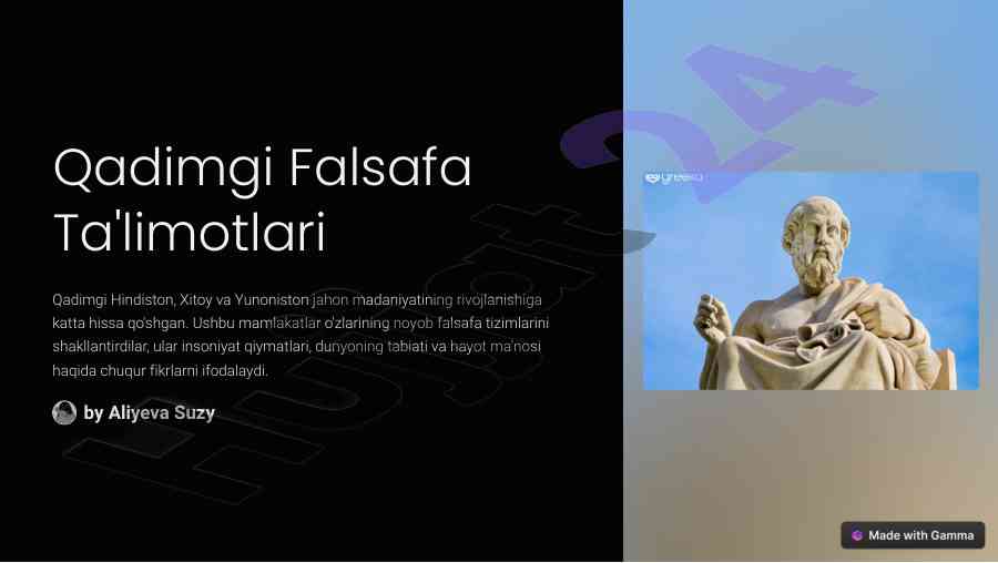 Qadimgi falsafa ta'limotlari va ularning rivoji