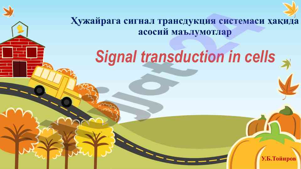 Ҳужайрага сигнал трансдукция системаси ҳақида маълумотлар