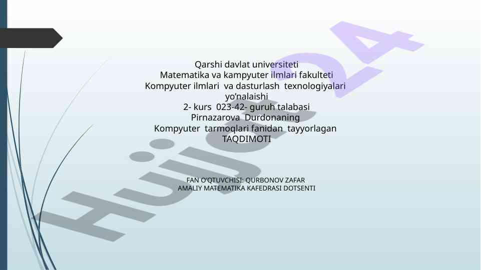 Internetda dasturlar bilan ishlash taqdimoti