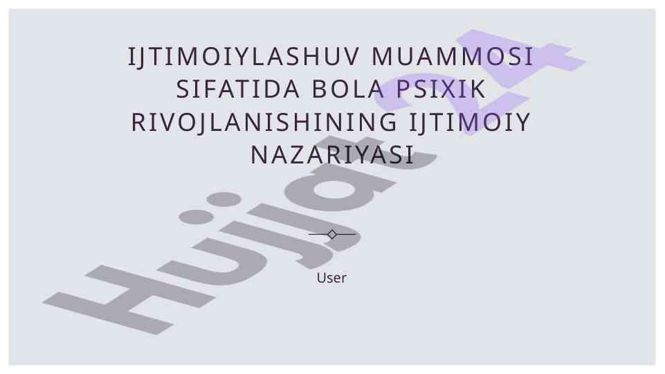 Ijtimoiylashuv va bola psixik rivojlanishi nazariyasi