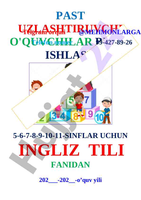 O'quvchilar bilan ishlash usullari ingliz tili