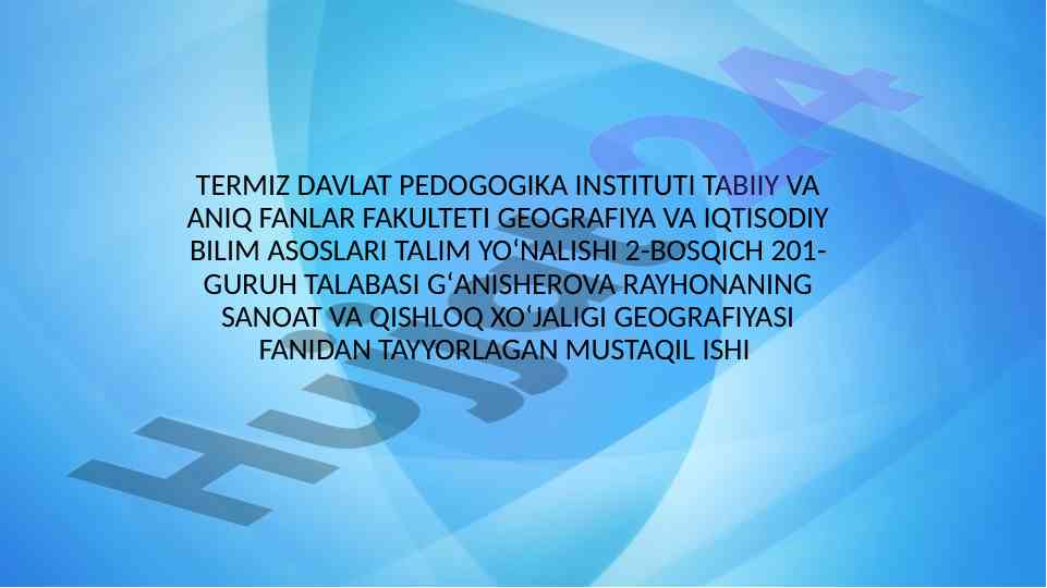 Yengil sanoat va uning turlari haqida malumot