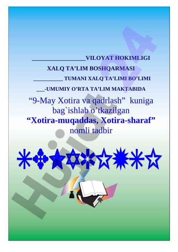 9-may xotira va qadrlash kuni tadbiri