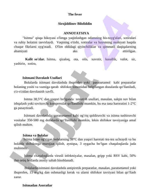 Isitma: bolalarda davolash usullari va psixologik tasvir