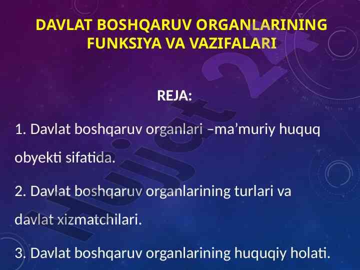 Davlat boshqaruv organlari funksiyalari haqida