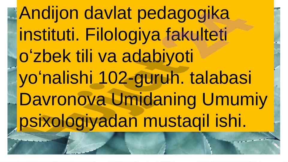 Maktabgacha yosh davrida psixik rivojlanish xususiyatlari