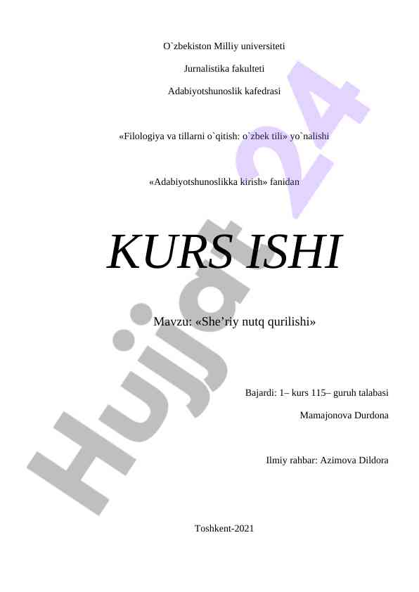 She’riy nutq qurilishi tahlili