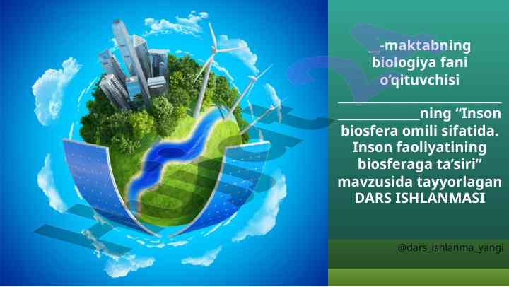 Inson biosfera omili sifatida faoliyati