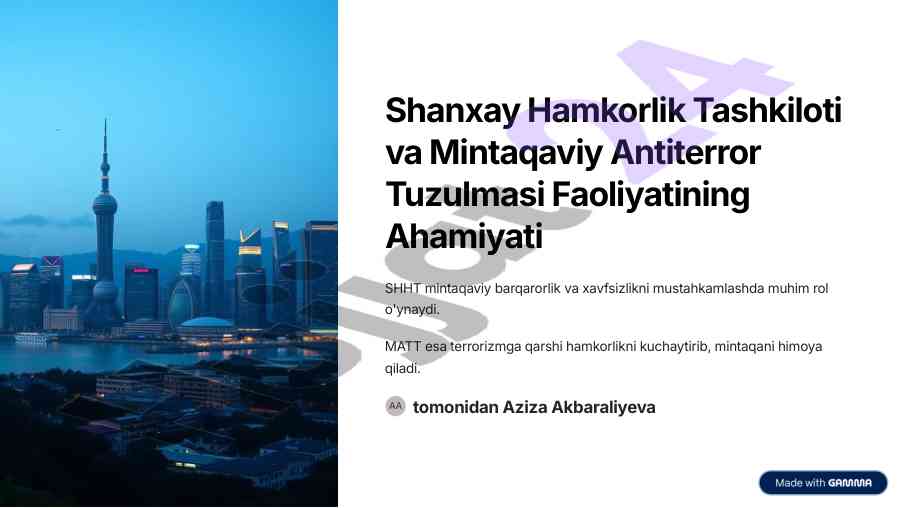 Shanxay hamkorlik tashkiloti faoliyatining ahamiyati