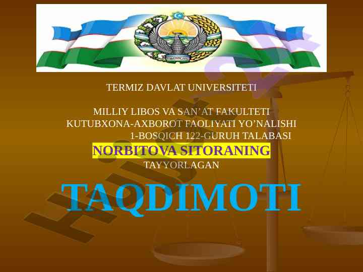 Saddi iskandariy dostoni taqdimoti