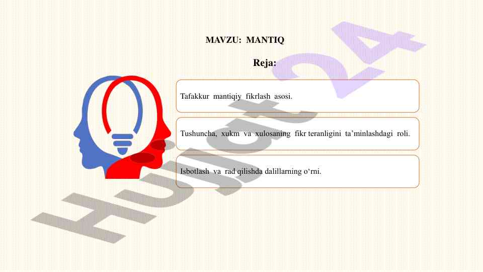 Mantiq tafakkur mantiqiy fikrlash asosi